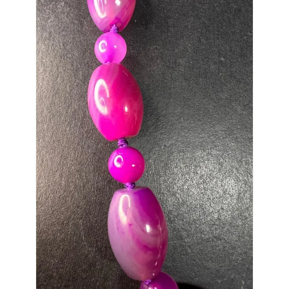 NEW purple agate 18 inch necklace with sterling silver clasp